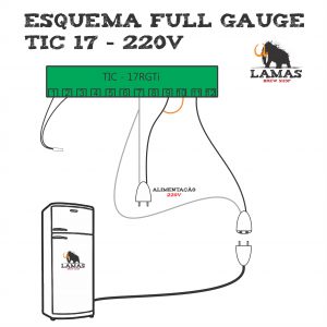 Esquema elétrico de montagem para 220V do TIC 17