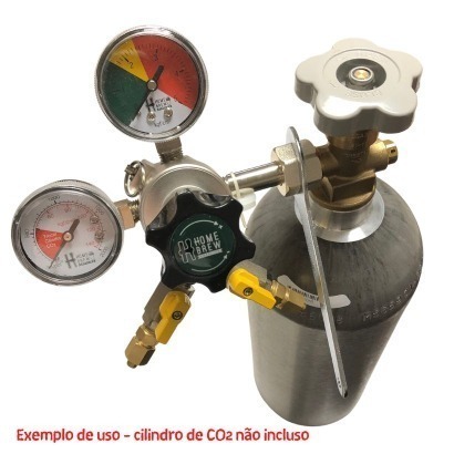 Regulador de Pressão para CO2 em Alumínio - Saída Dupla